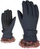 Ziener Dames skihandschoenen KIM, Grijze inktvonk, Maat 8