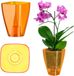 KADAX Pot de fleur, carré, orange, plastique, Ø 12 cm