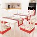 PETTI Artigiani Italiani - Chemin de table, chemin de table en coton, 1 chemin de table pour cuisine ou salon, 40 x 140 cm, cœurs rouges, fabriqué en Italie.