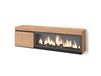 INNOVATION HOME FURNISH S.L. Meuble TV effet bois de chêne 158x35x45cm cheminée effet feu XXL