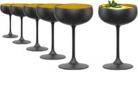 Stölzle Lausitz Verres à champagne Elements Set de 6 x 230 ml – Élégantes coupes en cristal Noir/Or