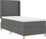 vidaXL Boxspringbed met LED-stripverlichting, Grijs, Stof, 80 x 200 cm