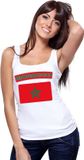 Bellatio Decorations Shoppartners Bv Marokko singlet shirt/ tanktop met Marokaanse vlag wit dames L