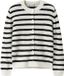 NAME IT KIDS vest droit en maille à rayures - écru