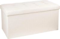 Atmosphera Poef/hocker - beige - Polyester - 76 x 38 x 38 cm - Opvouwbaar - Opbergbox