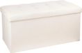 Atmosphera Poef/hocker - beige - Polyester - 76 x 38 x 38 cm - Opvouwbaar - Opbergbox