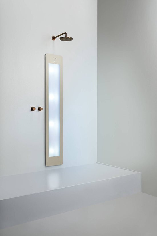 Sunshower Plus L - Inbouw met Infrarood-licht en UV-licht - Sand White - bewezen Gezondheidsvoordelen