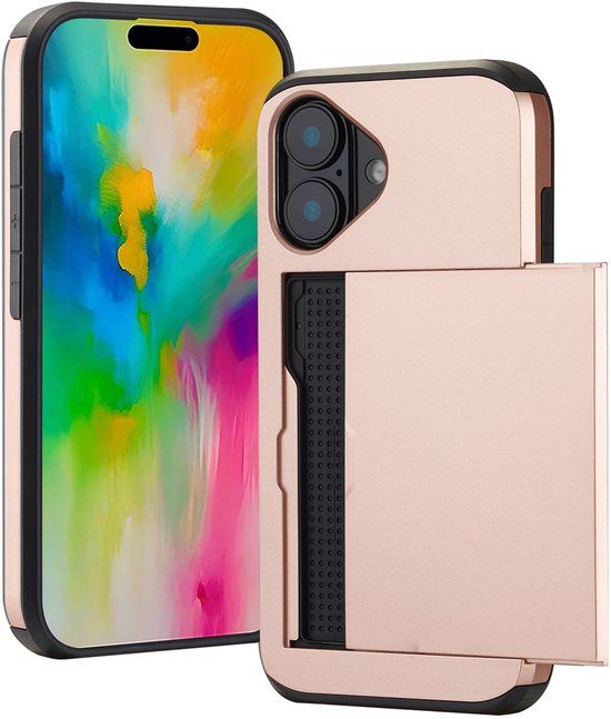 imoshion Hoesje met Pasjeshouder - Geschikt voor Apple iPhone 16 - Rosé Goud