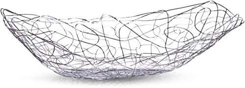 ZELLER 27329 Fruit Basket - Metal - Silver - 33 x 19 x 9 cm