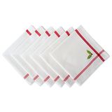 DII 100% katoen, machinewasbaar, voor diners, kerst en feestdagen tafelkleed - 52x52", stoelen 4 personen, rood met geborduurde maretak