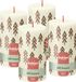 Bolsius - Rustieke kaars - 4 Stuks - Ivoor met print - 13cm