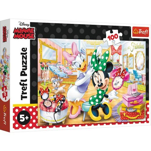 Trefl Puzzel, Disney Minnie, 100 elementen, Minnie in de schoonheidssalon, voor kinderen vanaf 5 jaar