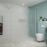 FortiFura Galeria inloopdouche - 180x200cm - Mat glas - Wit profiel