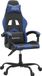 Fauteuil de jeu pivotant en similicuir noir et bleu