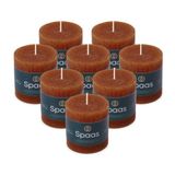Spaas 8x Rustieke Pillarkaars 70/70 mm 25u, Bordeaux