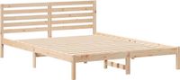vidaXL Bedframe met hoofdeinde, bruin, 160 x 220 cm, massief grenenhout