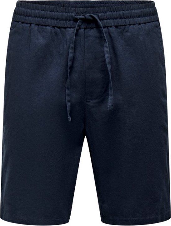 ONLY & SONS ONSLINUS Linnen Short - Dark navy - Maat L - Mannen