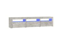 Meuble TV LED Bois Gris Béton 180x35x40 cm