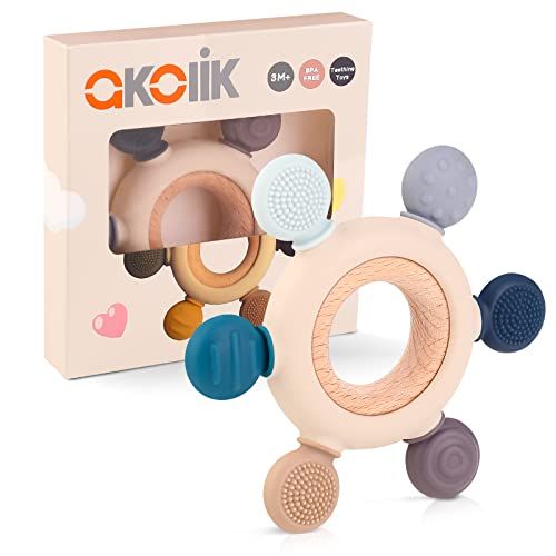akolik Bijtring voor baby's - siliconen - BPA-vrij - 3+ maanden
