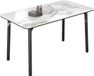 Bolt Edge Table à manger Mandino - 6 personnes - Aspect marbre - 140cm - Blanc - Rectangulaire