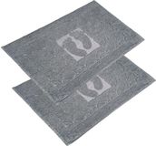 OG-ER Badmattenset 2-delig, badstof douchemat, wasbare douchemat en badmat, 600 g/m² & 100% katoen, absorberend & snel drogend, 50 x 70 antraciet