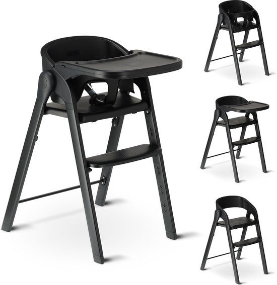 Deryan Luxe Kinderstoel - Meegroei kinderstoel - Inklapbaar - Zwart