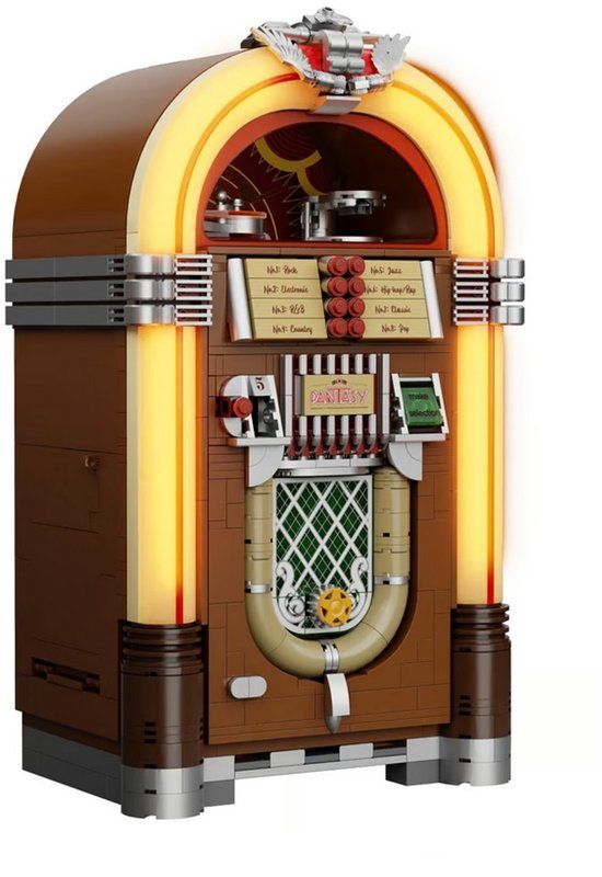 Pantasy 85020 Classi Retro Jukebox bouwset | Mega icons creator modelbouw | Console computer constructie educatief speelgoed bouwpakketten voor volwassenen & kinderen | DIY expert muziekdoos gechikt voor lego | Bouwdoos met 1273 bloks