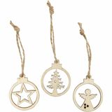 Creativ Company 54464 Kerstornament Kerstboomversiering Multiplex Hout 24 stuk(s)