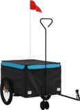 vidaXL Fietstrailer 45 kg IJzer Zwart en Blauw