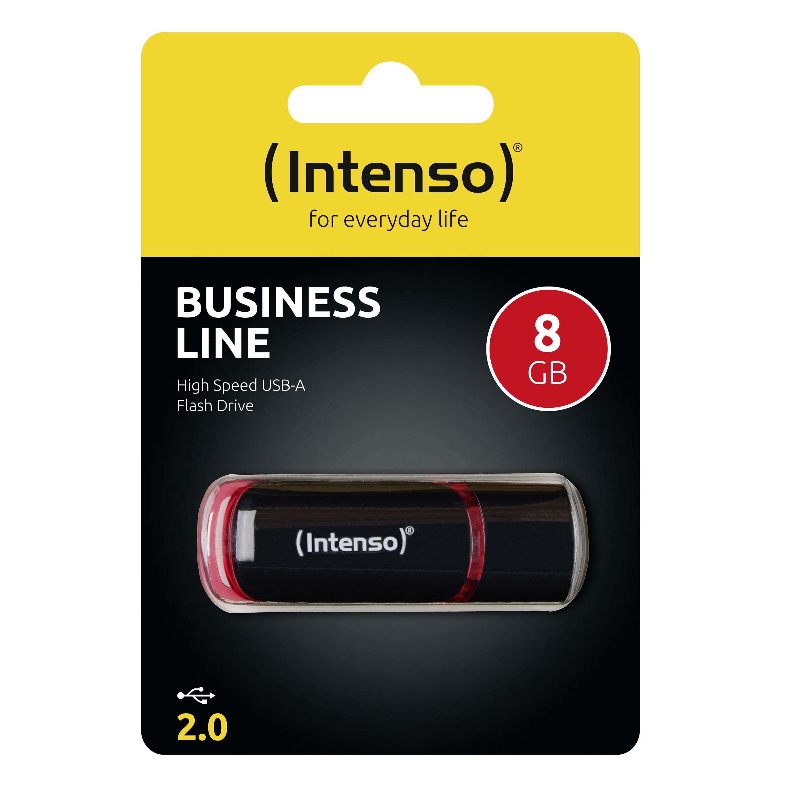 Intenso Business Line USB-stick - 8GB - USB 2.0 - Zwart/Rood