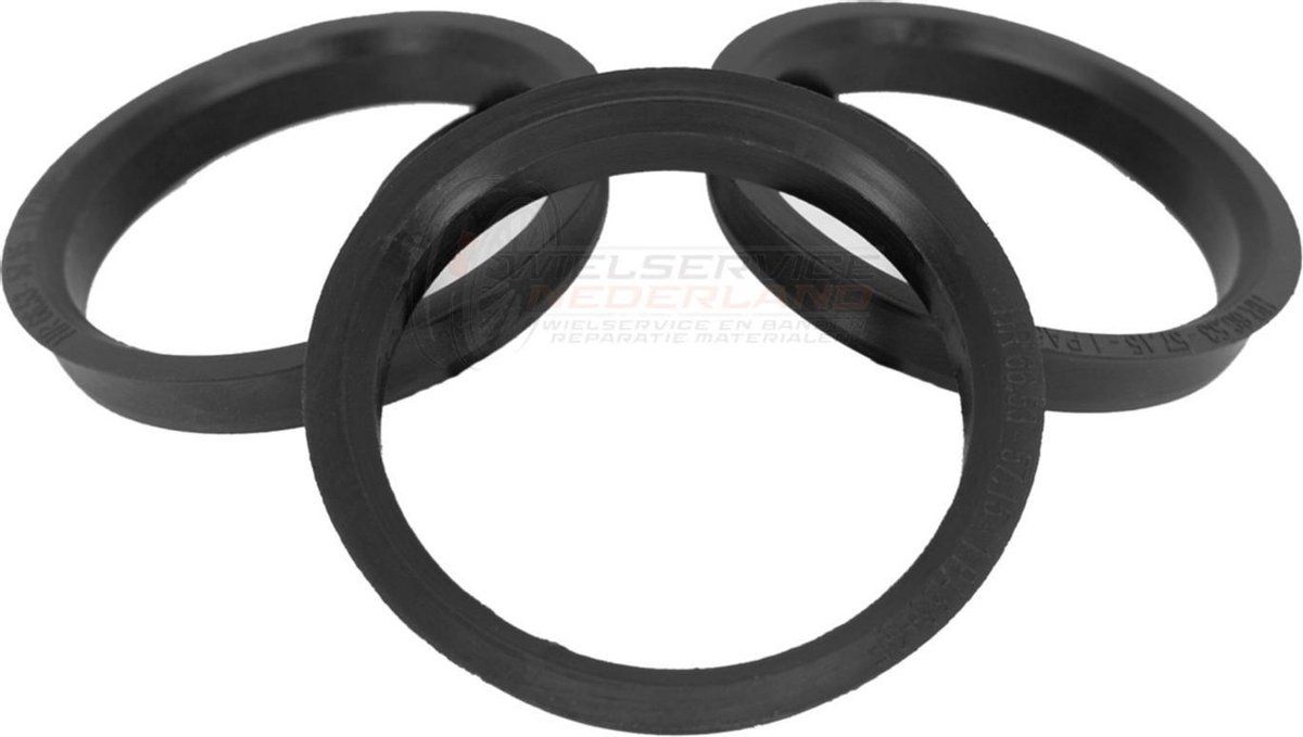 Wielservicenederland Centreerringen - Naaf 56.1 mm / Velg 71.6 mm - Zwart - 4 stuks