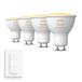 Philips Hue White Ambiance GU10 Expansion Pack - 4 Hue Bulbs and Dimmer Switch