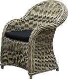 AVH-Collectie Roma dining tuinstoel naturel rotan - olefin black