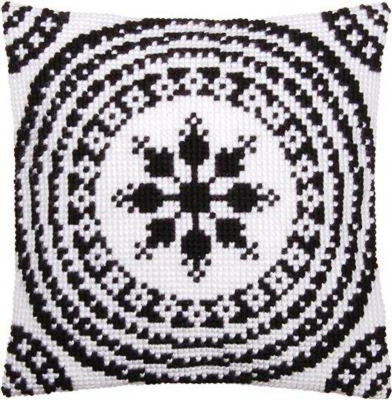 Vervaco Kussen wit/zwart - 5413480540525