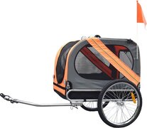 Duvo + Fietskar Pet trailer 80x56,5x63cm Grijs Oranje