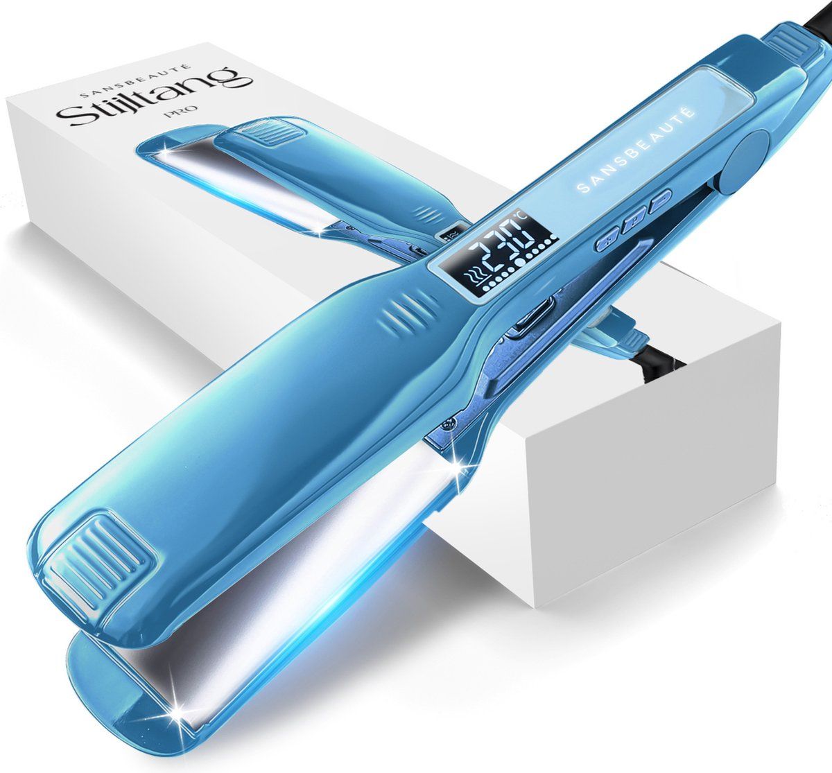 Sansbeauté Professionele Stijltang - 2 in 1 - Classic Blue