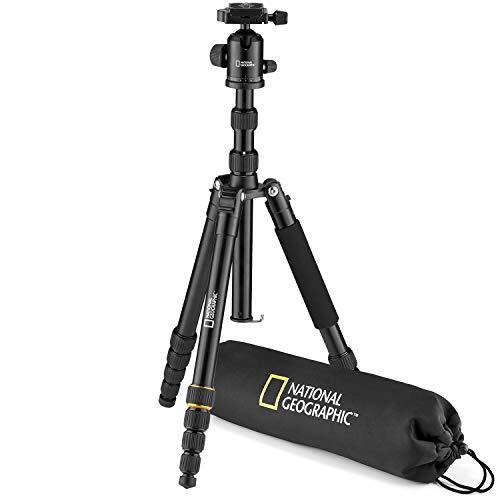 National Geographic Travel Photo Statief Kit met Monopod, Aluminium, 5-Sectie Benen, Twist Locks, Lading up 8kg, Draagtas, Ball Head, Quick Release, NGTR002T