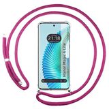 Transparante Huawei Transparante beschermhoes voor Huawei Honor Magic 6 Lite 5G, met koord, fuchsia