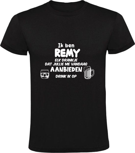 Sol's Zwart Heren T-shirt - Ik ben Remy - 2XL