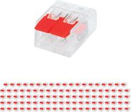 BES LED Lasklem - Verbindingsklem - 100 Stuks - 2 Polig met Klemmetjes - Rood