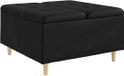 vidaXL Ottoman met opslag Zwart 80 x 80 x 45 cm Kunstleer