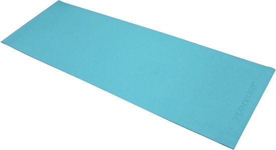 Tunturi PVC Yogamat - 4mm - Turquoise - Incl. gratis fitness app