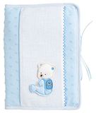 FILET - Luiertas en borduurdoeken van zachte stof, luierorganizer met borduuropening, cadeau-idee voor aanstaande ouders, gemaakt in Italië, lichtblauw