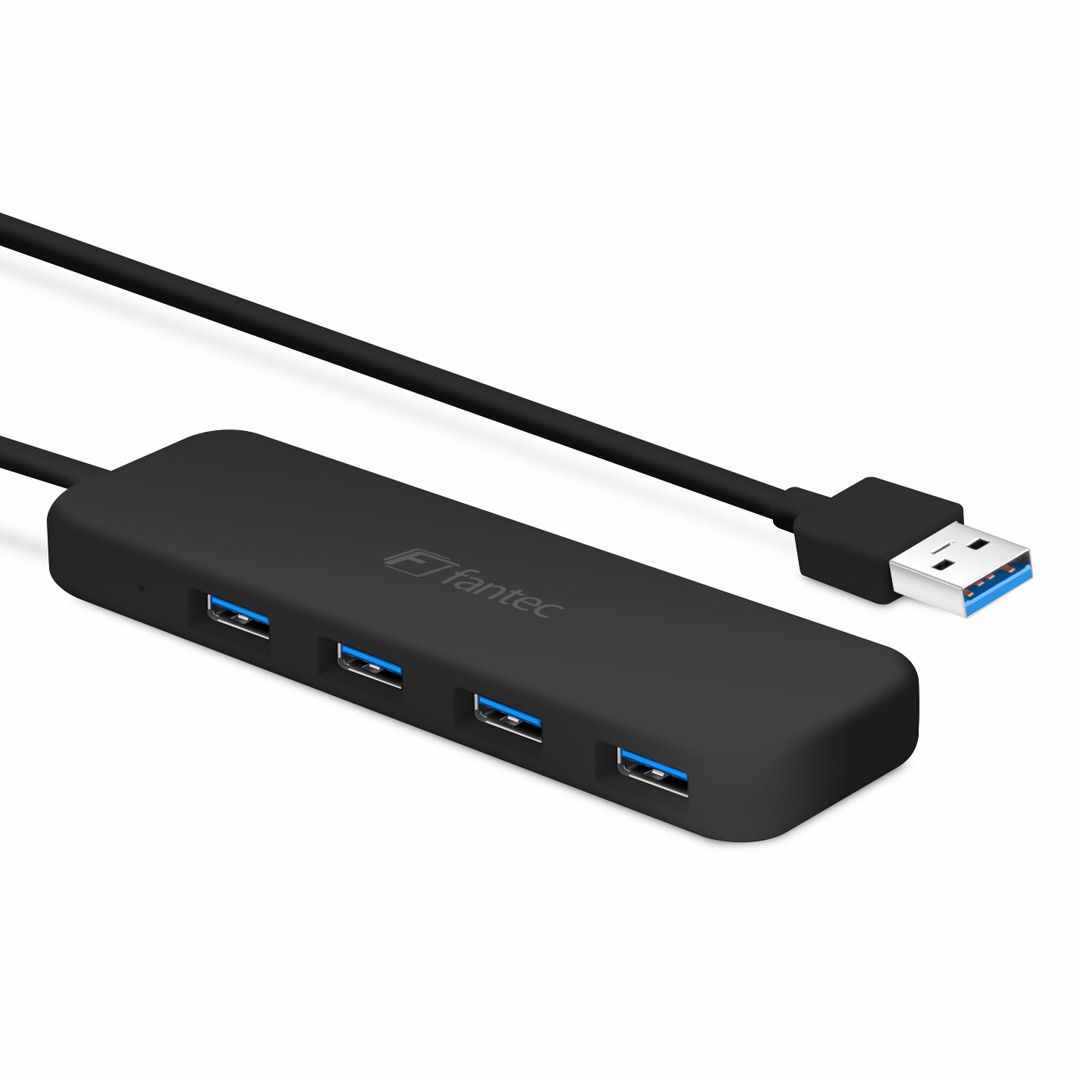 Fantec UMP-4U - USB 3.1 Gen 1 Hub - 4-poorts - Zwart