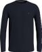 Tommy Hilfiger T-shirt met lange mouwen voor heren, Regular Fit, Katoen, Navy, Maat S