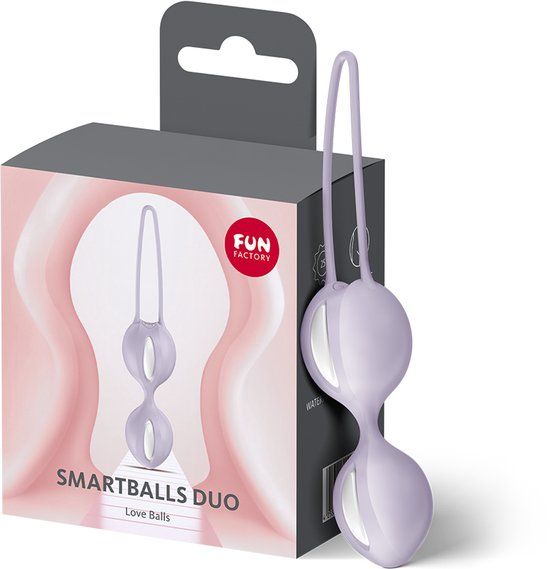 Fun Factory Smartball Duo | liefdesballen & bekkenbodemtrainer voor vrouwen | intensieve training | 2 kogels met gewicht | siliconen met terughaalkoordje