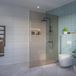 FortiFura Galeria Inloopdouche - rook - glas - 140x200cm - 8mm - nano - blind - inbouw profiel - brons