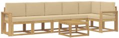 vidaXL - Extérieur - canapé - ensemble - 7 - pièces - Blanc - et - Beige - Polyester
