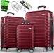 tillvex® set de valises 3 pièces + pèse-bagages, 6x sangles de valise & 3x cintres de valise | set de valises 4 roues | trolley bagage valise serrure TSA | set de valises rigides M-L-XL, lilas