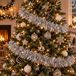 Decoris Kerstslinger guirlande - 10x - zilver - glanzend lametta - 270 cm